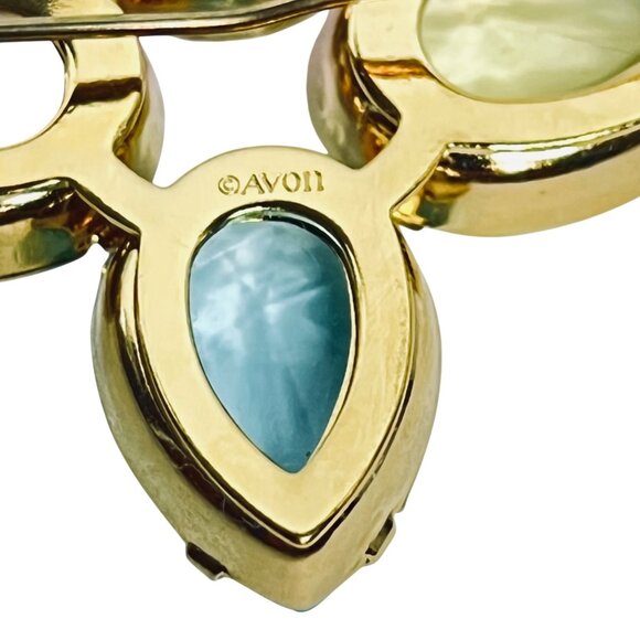 Avon With Large Pastel Tear Drops Rhinestone Brooch (6094) - Picture 5 of 5